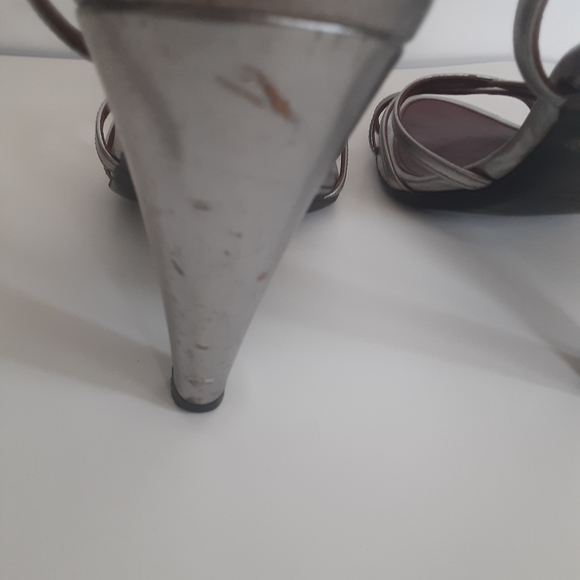 Prada heels metallic shoes sz 40 - Picture 5 of 12